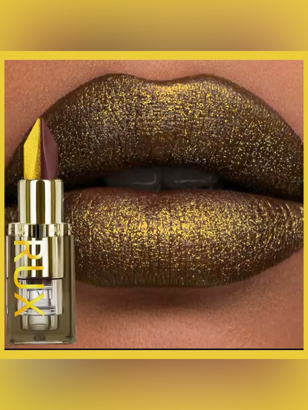 Two Tone Color Metallic Lipstick Glitter Shimmer / Lipliner Matte Velvet Finish